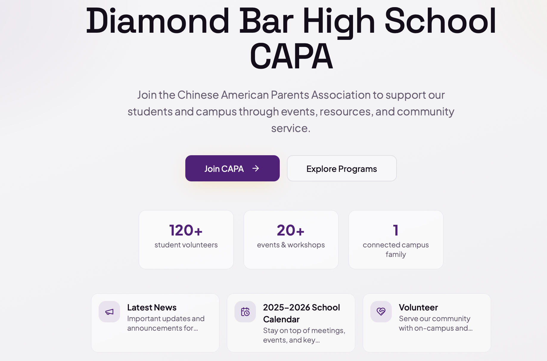 Public Website for Diamond Bar CAPA