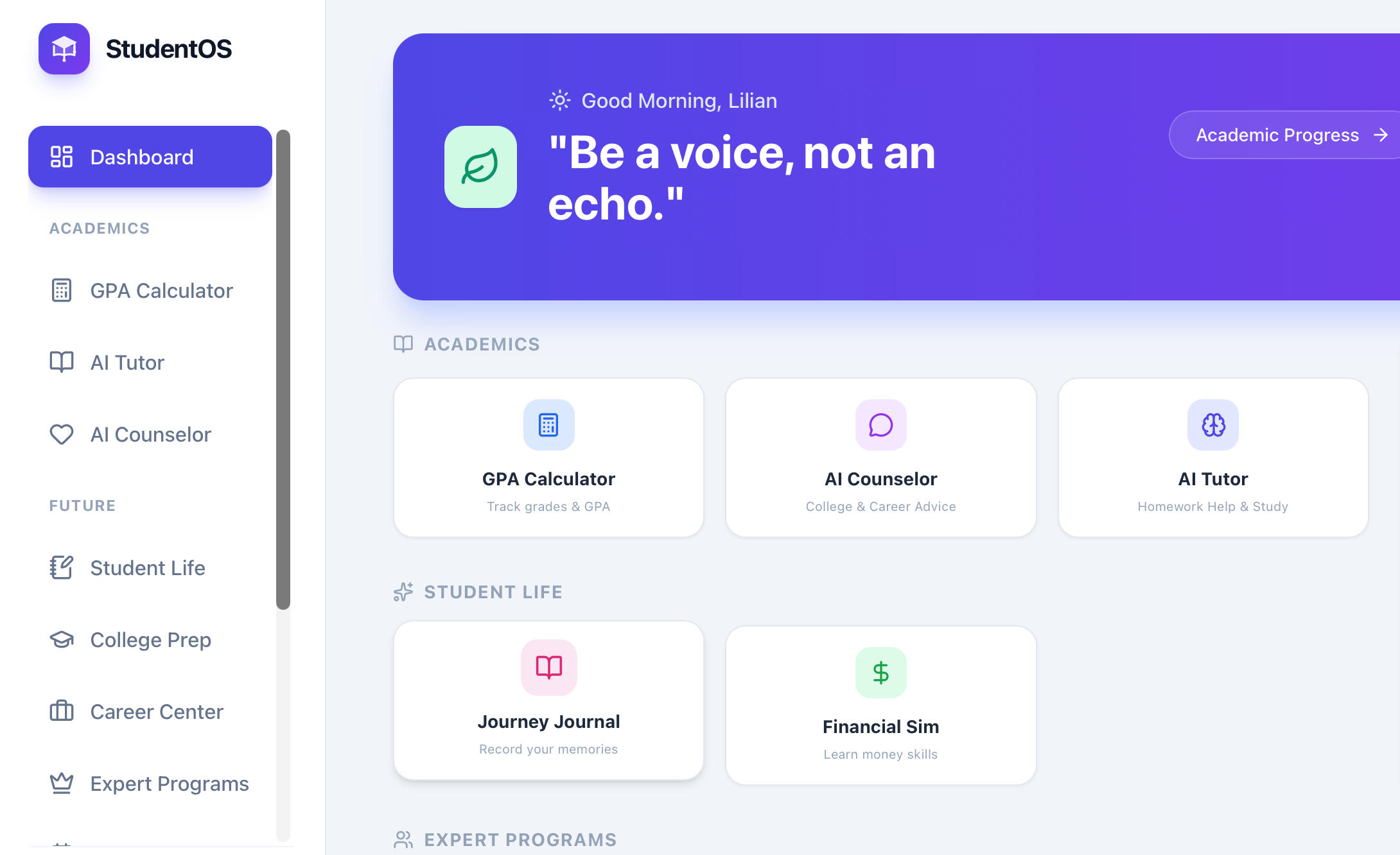 StudentOS — An Operating System for Student Life